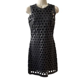 CUSHNIE ET OCHS BLACK LEATHER DRESS SZ 2 READ DESCRIPTION
